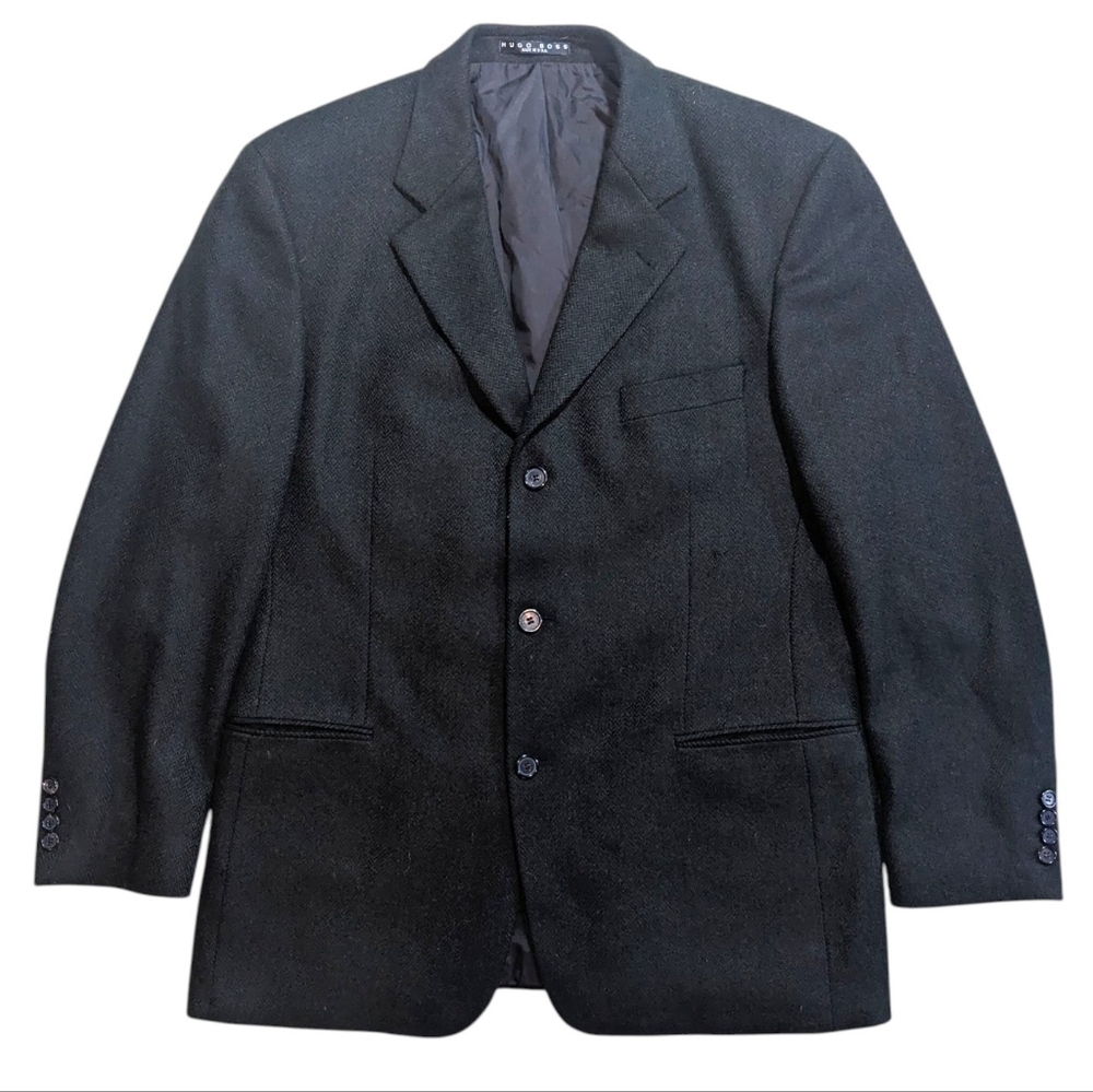 Hugo Boss | Vintage Charcoal Lambswool USA Made Blazer Coat Men's Size 42R